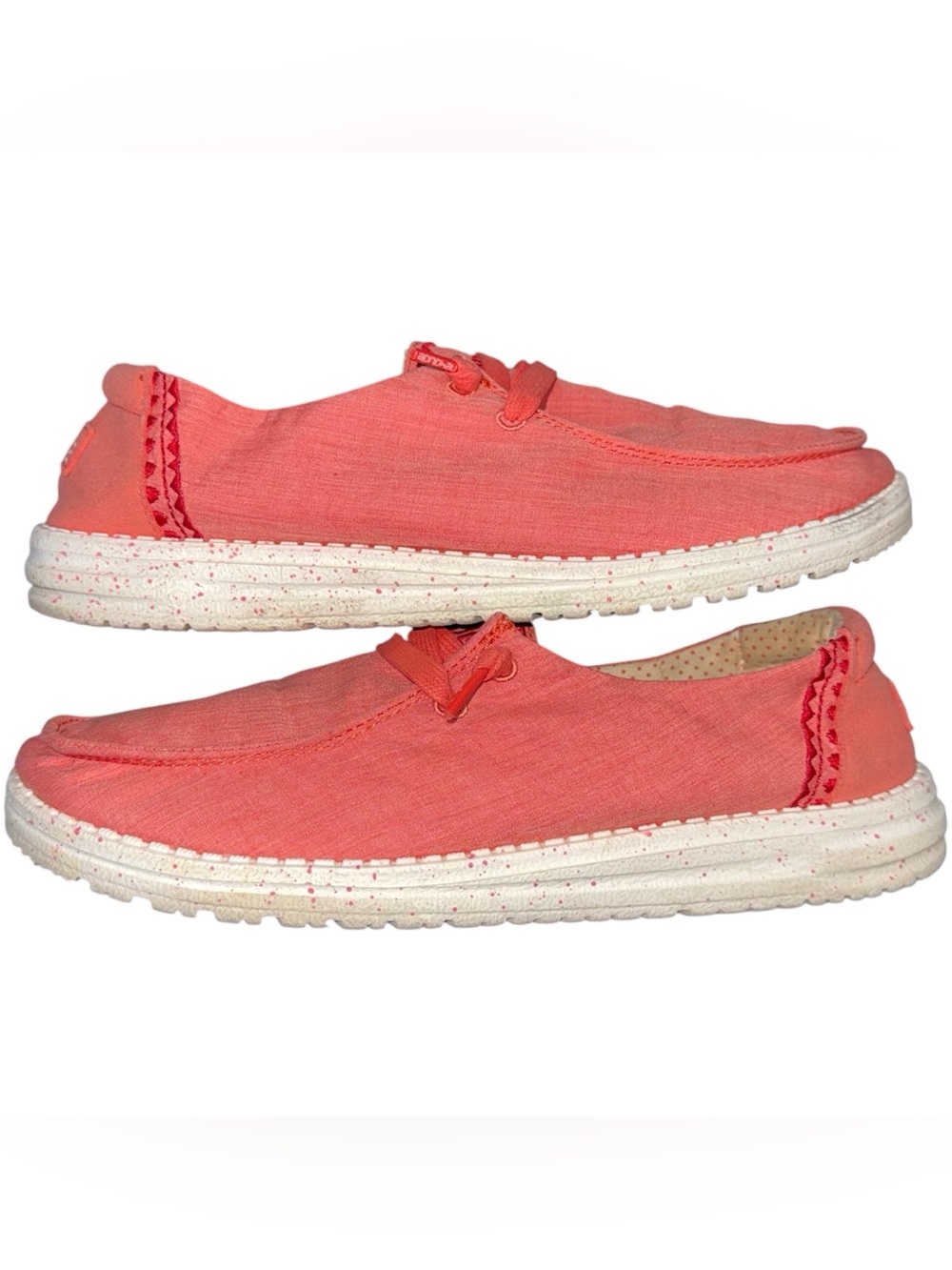Hey Dude Wendy Shoes Inca Poppy Red Slip On Women’s 8 Canvas Comfort Embroidered